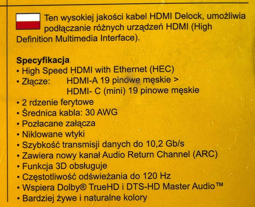 Kabel HDMI - mini HDMI, 5m, 120Hz, 10,2 Gb.s
