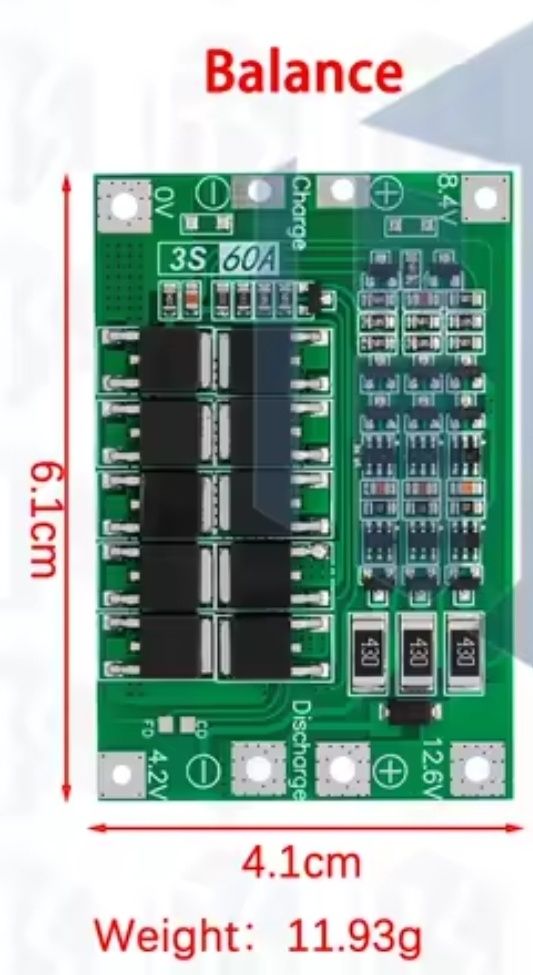 Плата BMS 3S, 4S, 5S li ion
