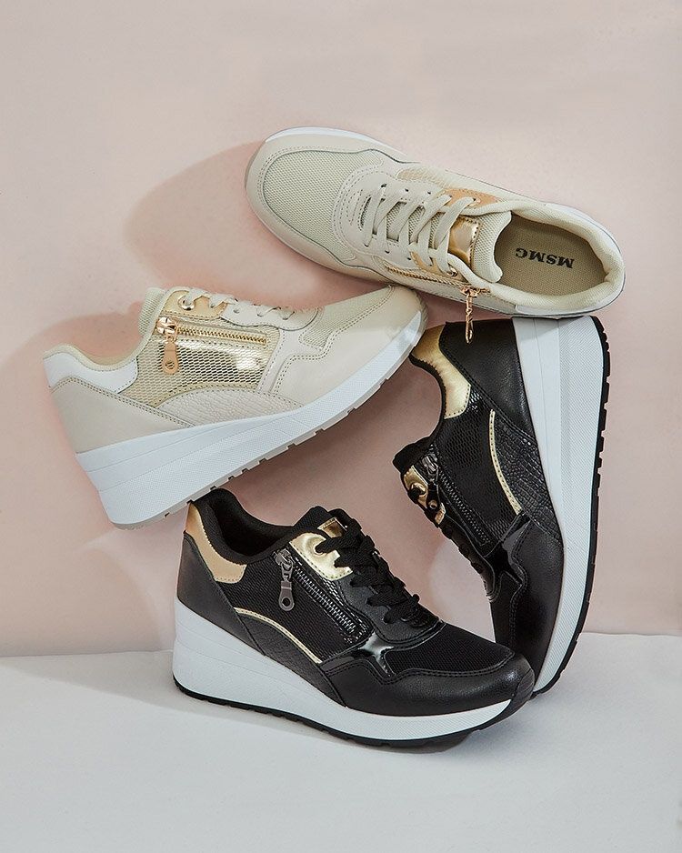 2 KOLORY 36 37 38 sneakersy 39 40 41 ze wstawkami lakierowanymi koturn