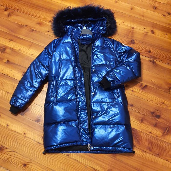 Kurtka vinyl naturalny jenot niebieska