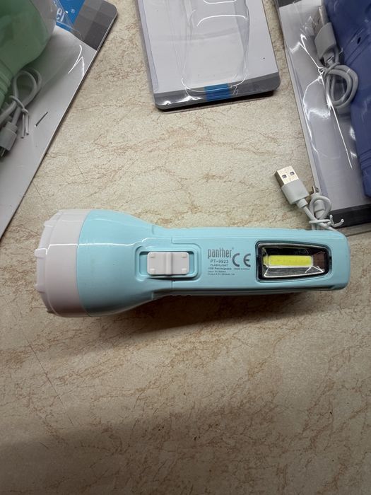 LED ліхтар акумуляторний заряджається через micro USB Panther PT 9923