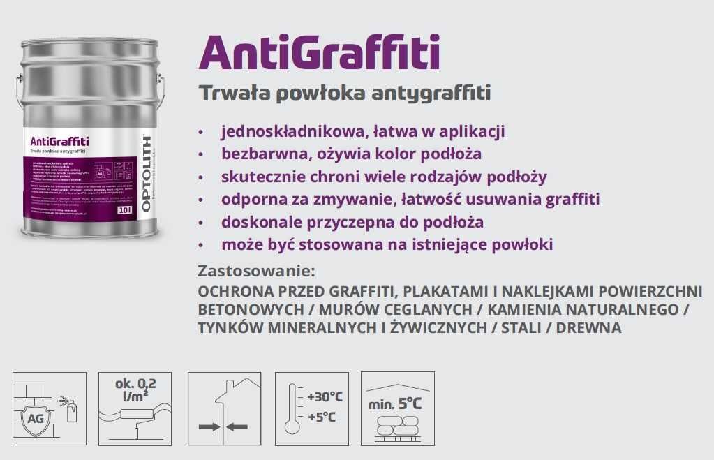 Powłoka AntiGraffiti ochrona ścian płotów garaży ANTY GRAFFITI przeciw