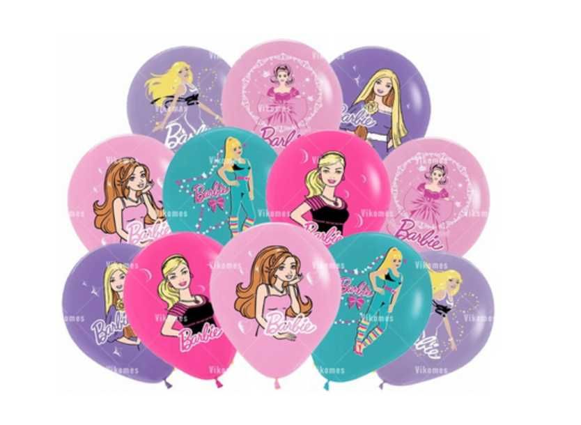 BARBIE balony gumowe z nadrukiem 12 szt. mix