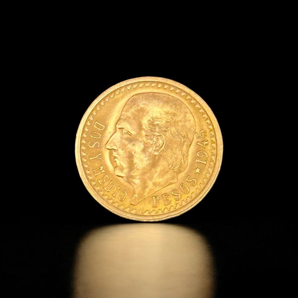 2 Y 1/2 Pesos México 1945 Gold Coin
