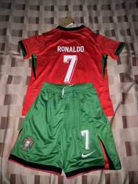 Conjunto Criança Portugal Euro  Ronaldo 7