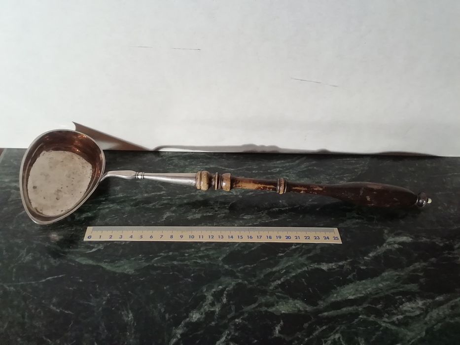 Łyżka wiązowa do zupy srebrna sygnowana