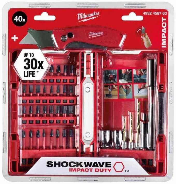 Набір біт та свердл ShW Milwaukee 40 шт + ніж
