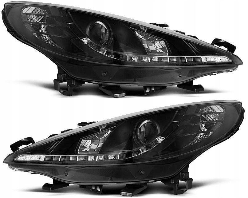 reflektory lampy kpl day line light led diody tuning peugeot 207 2006-2013
