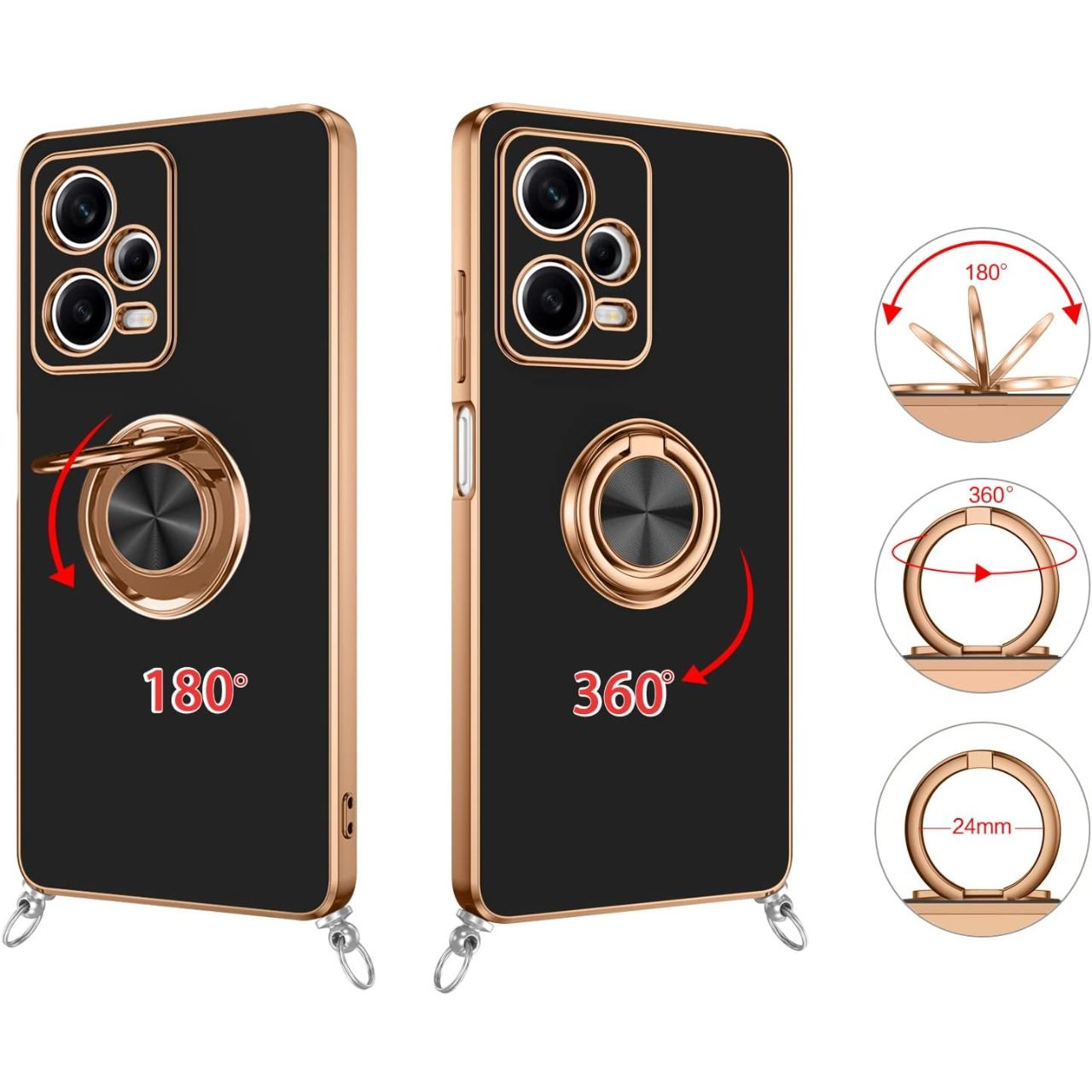 Outlet Etui Ze Sznurkiem Xiaomi Redmi Note 12Pro Czarne Ring Używane