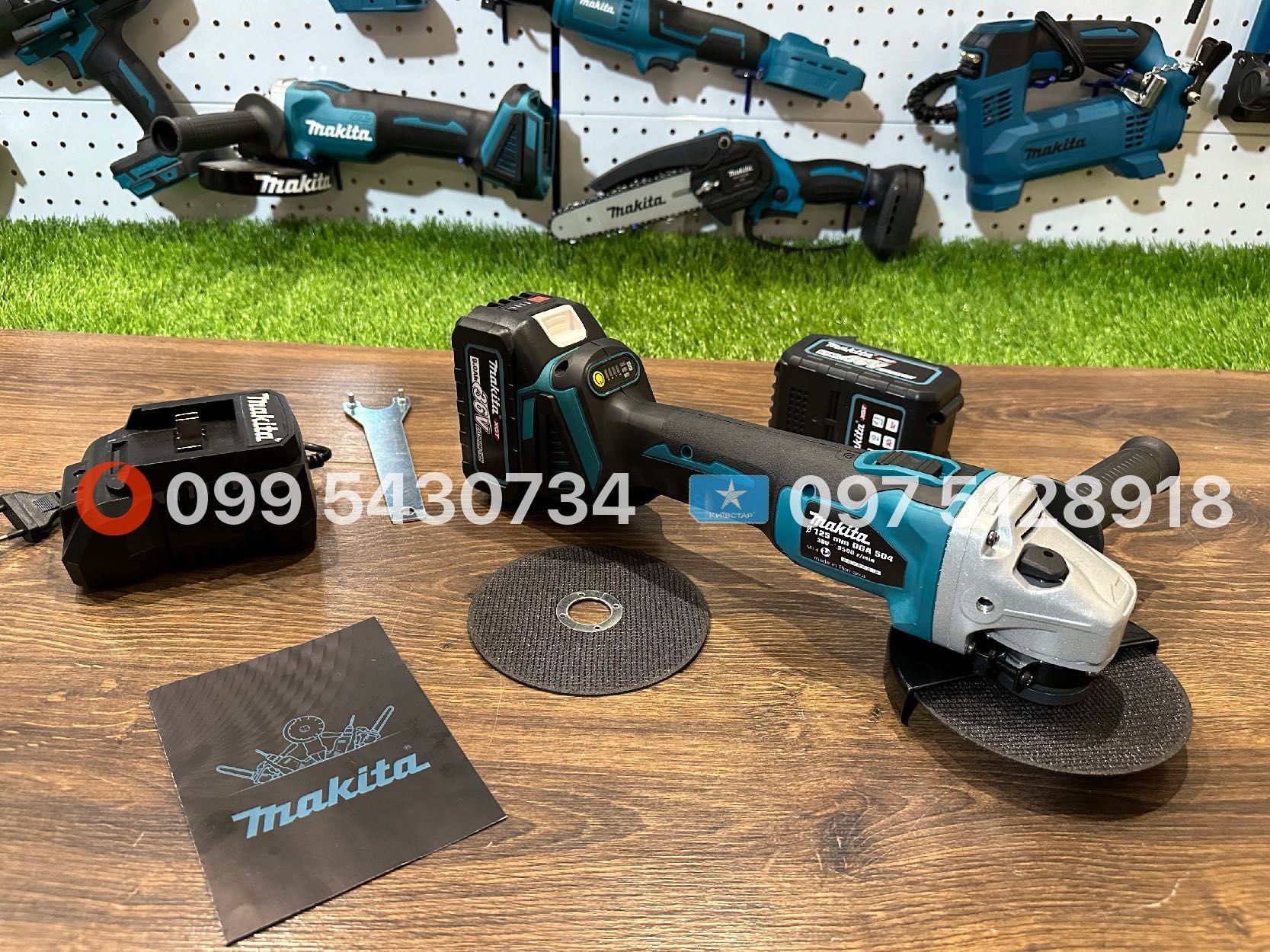 Набір3в1 Makita Шуруповерт DHP485BL Болгарка DGA504 Гайковерт DTW850Bl