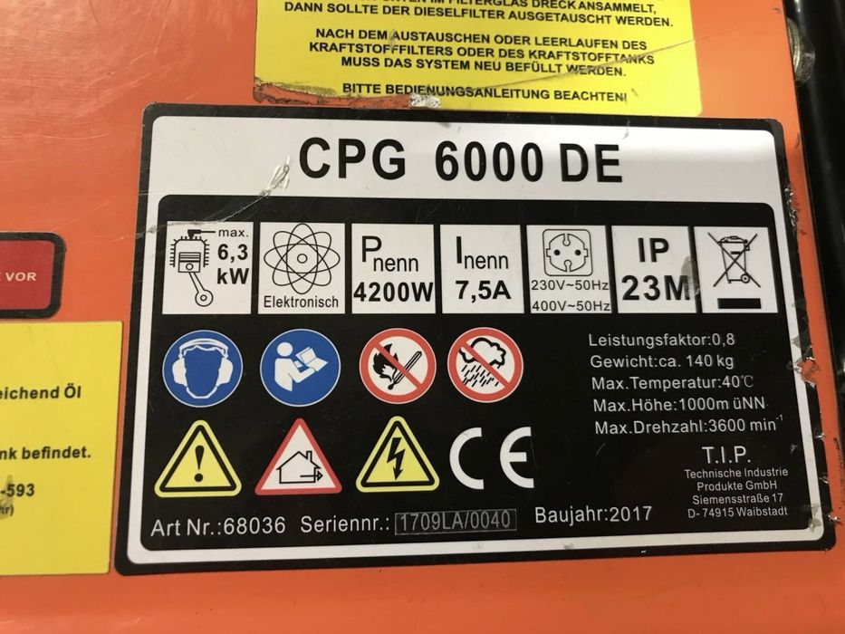 Дизельний генератор CPG 6000 DE