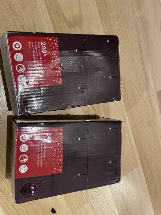 Lampki choinkowe 240LED bialo niebieskie