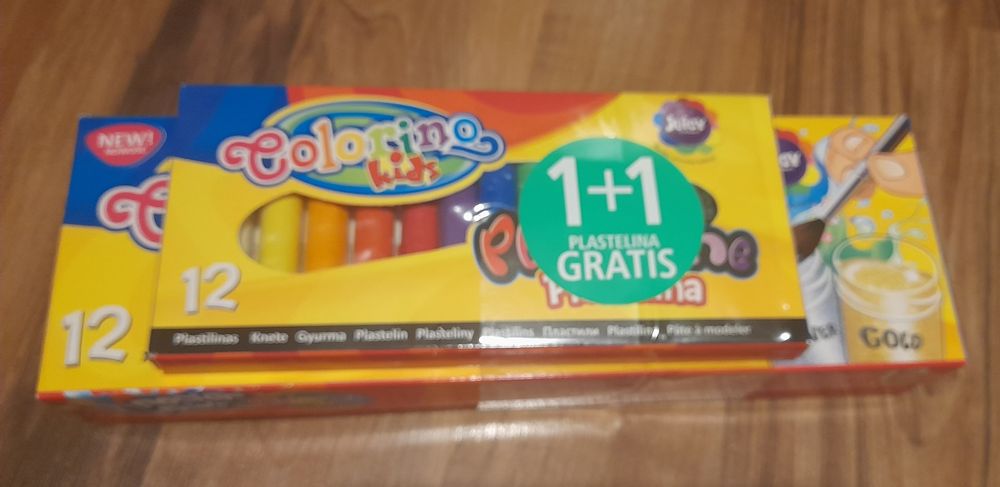 Colorino farby plakatowe 12 kolorów plastelina gratis