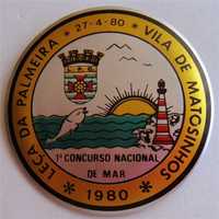 Medalha Pin Concurso 1980 de Pesca Desportiva Mar Leça Matosinhos