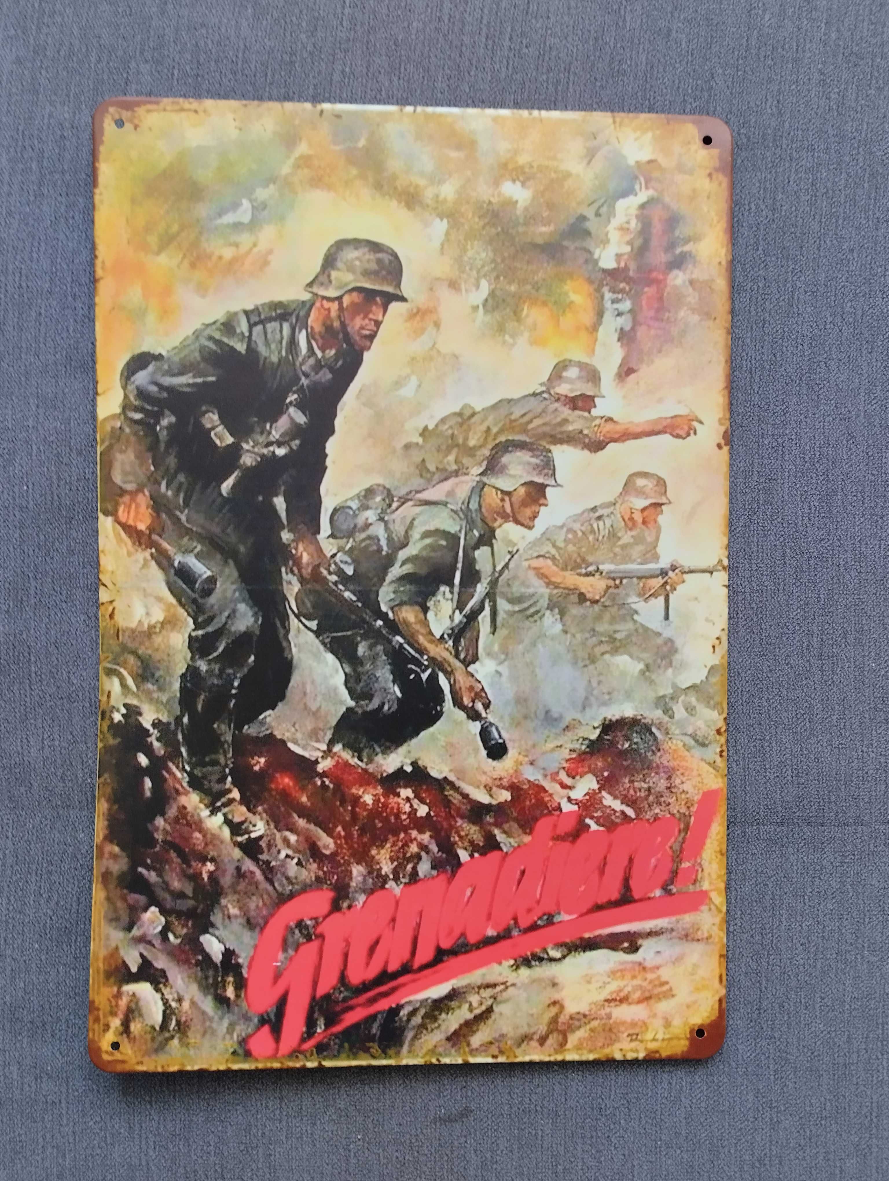 niemiecki blaszany plakat propagandowy wymiar 20 cm x 30 cm