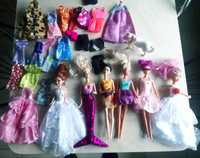 Zestaw Barbie: 6 lalek, ubrania, buty, torebki