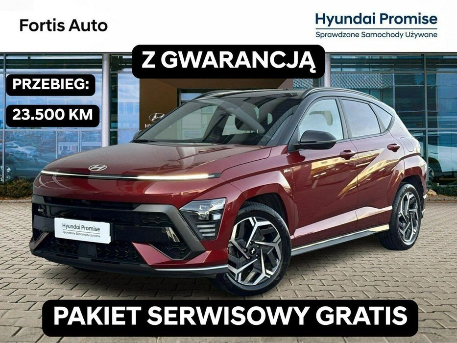 Hyundai Kona 1.6 T-GDi 198KM 4WD N-Line 7DCT Salon PL Serwis ASO Gwarancja FV Marża