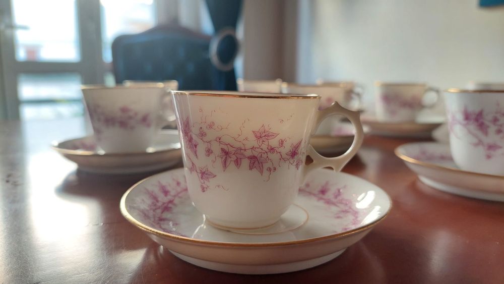 Serviço 14 chávenas de café porcelana