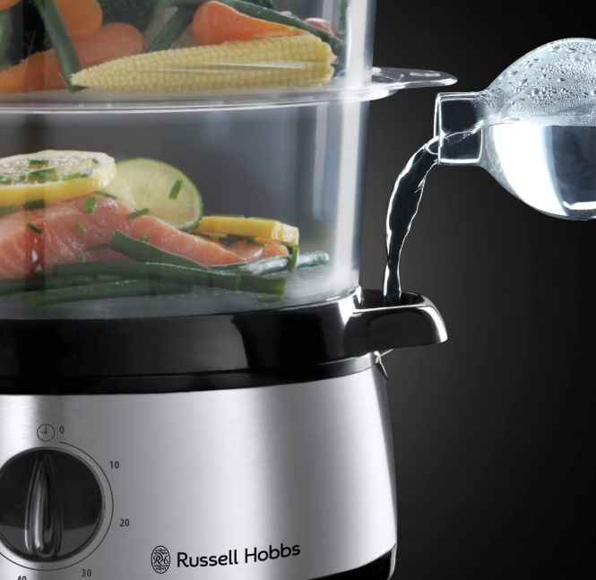 Russell Hobbs parowar, 3 pojemniki do gotowania na parze pojemność 9l