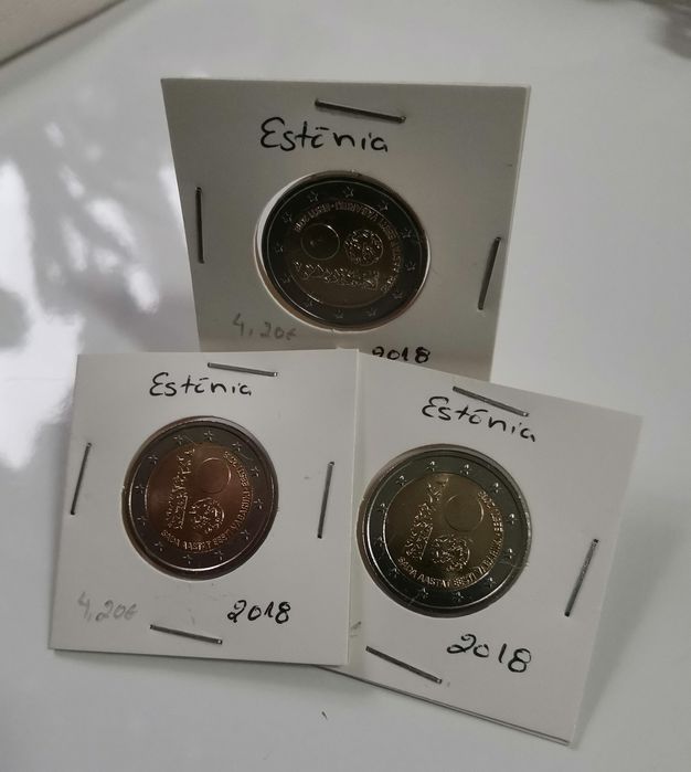 Moeda UNC comemorativa de 2€ - Estónia 2018