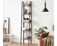INDUSTRIALNY REGAŁ stojący czarny  5 półek drabinka NA KSIĄŻKI modern
