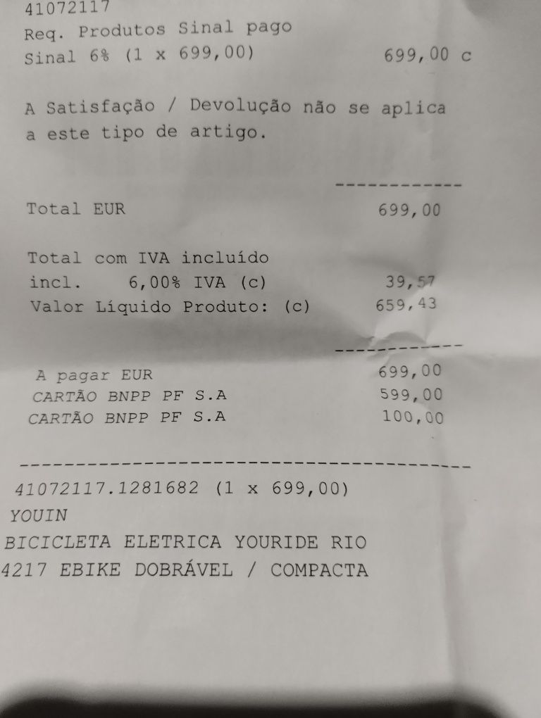Bicicleta elétrica dobrável