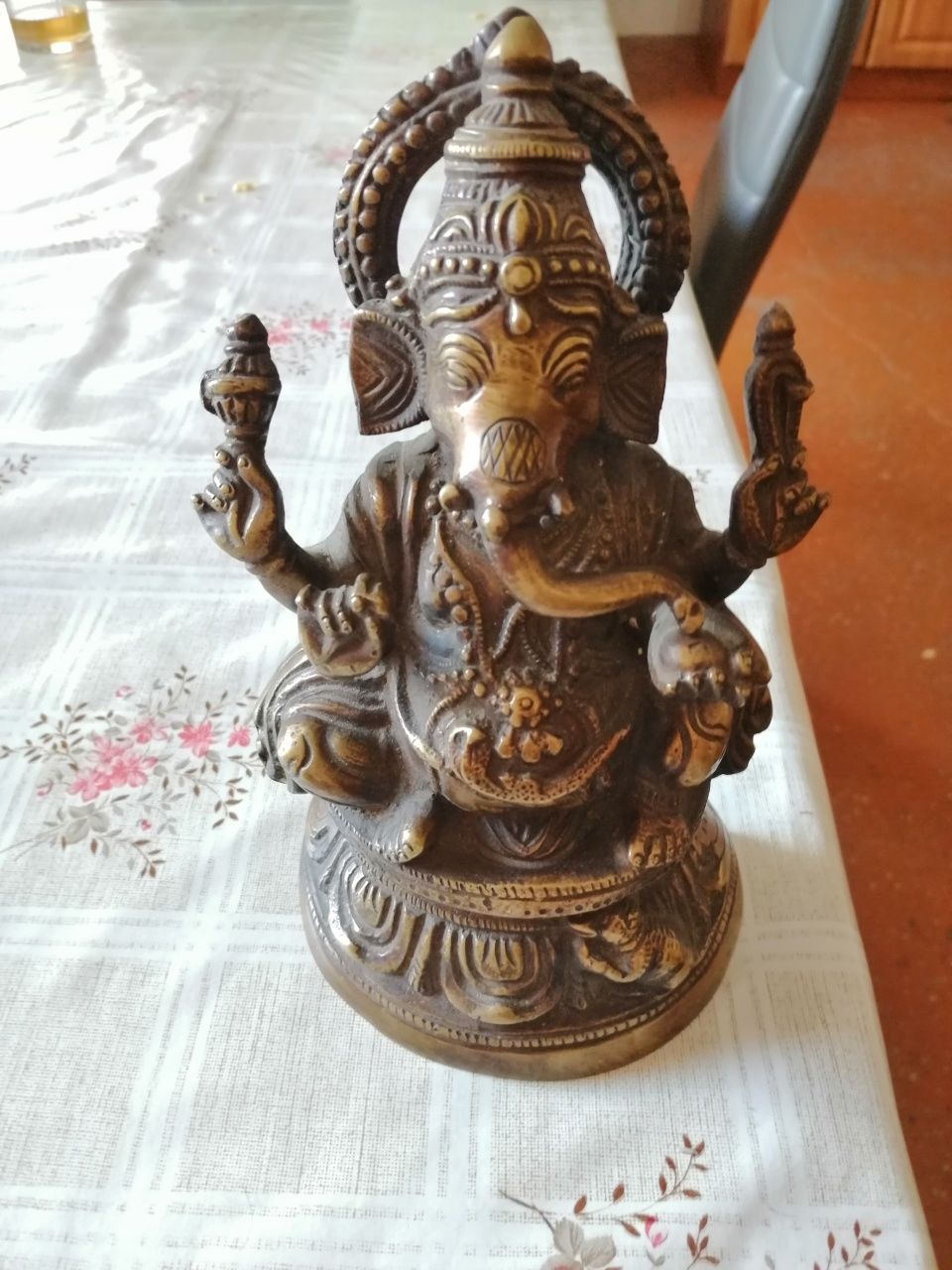 Ganesha figurka mosiądz