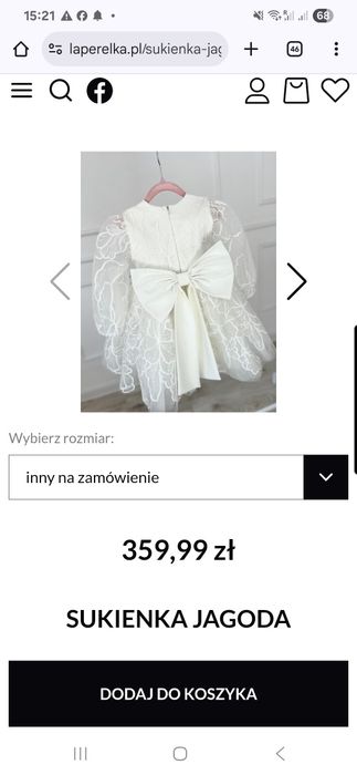 Sukienka laperełka rozmiar 68 pasująca rowniez na 62 i 74