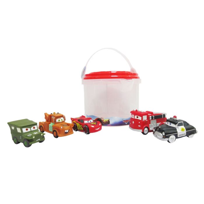 Balde com 5 carrinhos Disney Pixar Cars