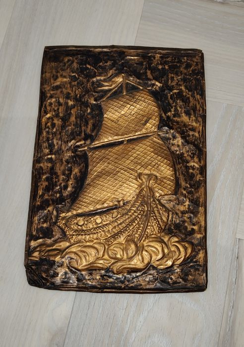 Żaglowiec. Obraz. Miedź. Marynistyka