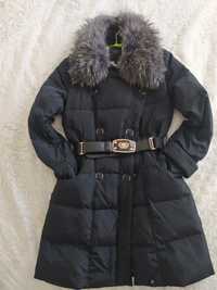 Зимняя черная куртка (курточка), пальто, размер М