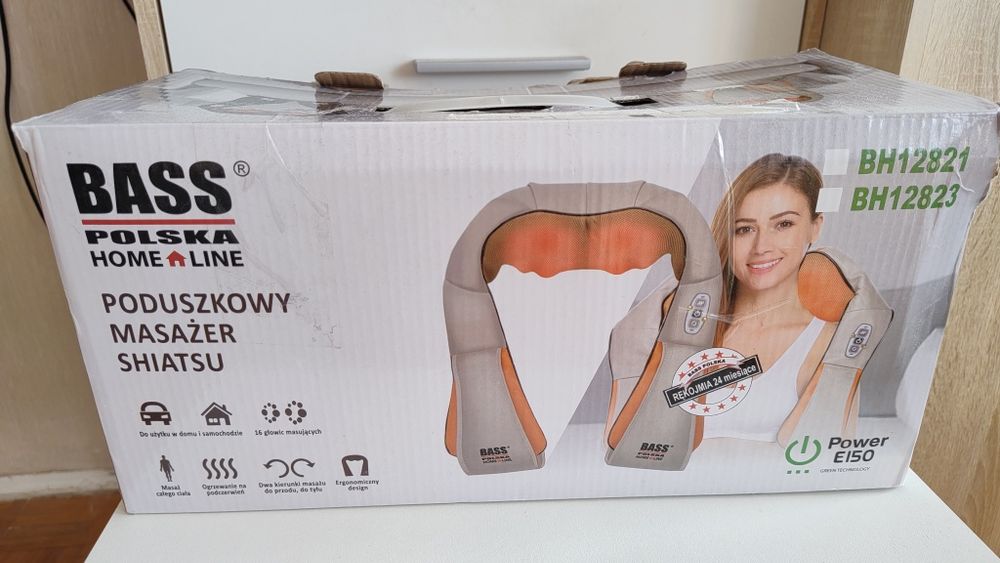 Elektryczny poduszkowy masażer szyi karku shiatsu nowy