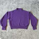 Krotki sweter crop top ze stojka polgolfem vinage