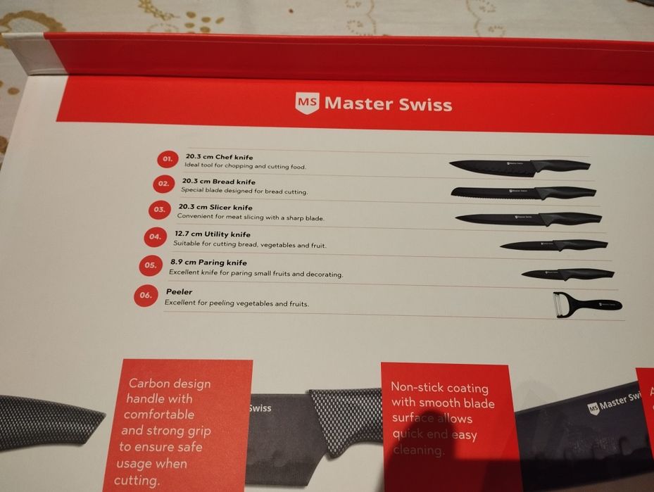 Conjunto facas de Cozinha MASTER SWISS Novas