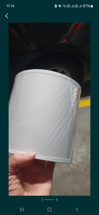 Abażur 15 cm nowy, bialy złoty środek