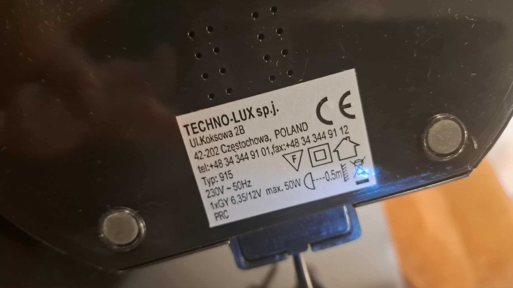 Lampka biurkowa Techno Lux, czarna, żarówka halogenowa