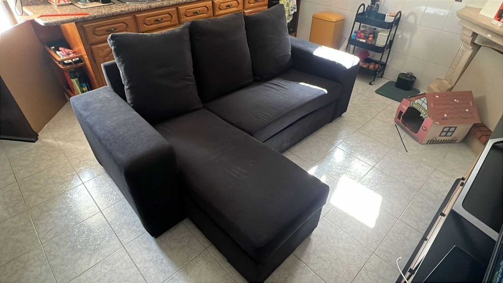 Sofá 3 Lugares com Chaise – Confortável e Super Leve