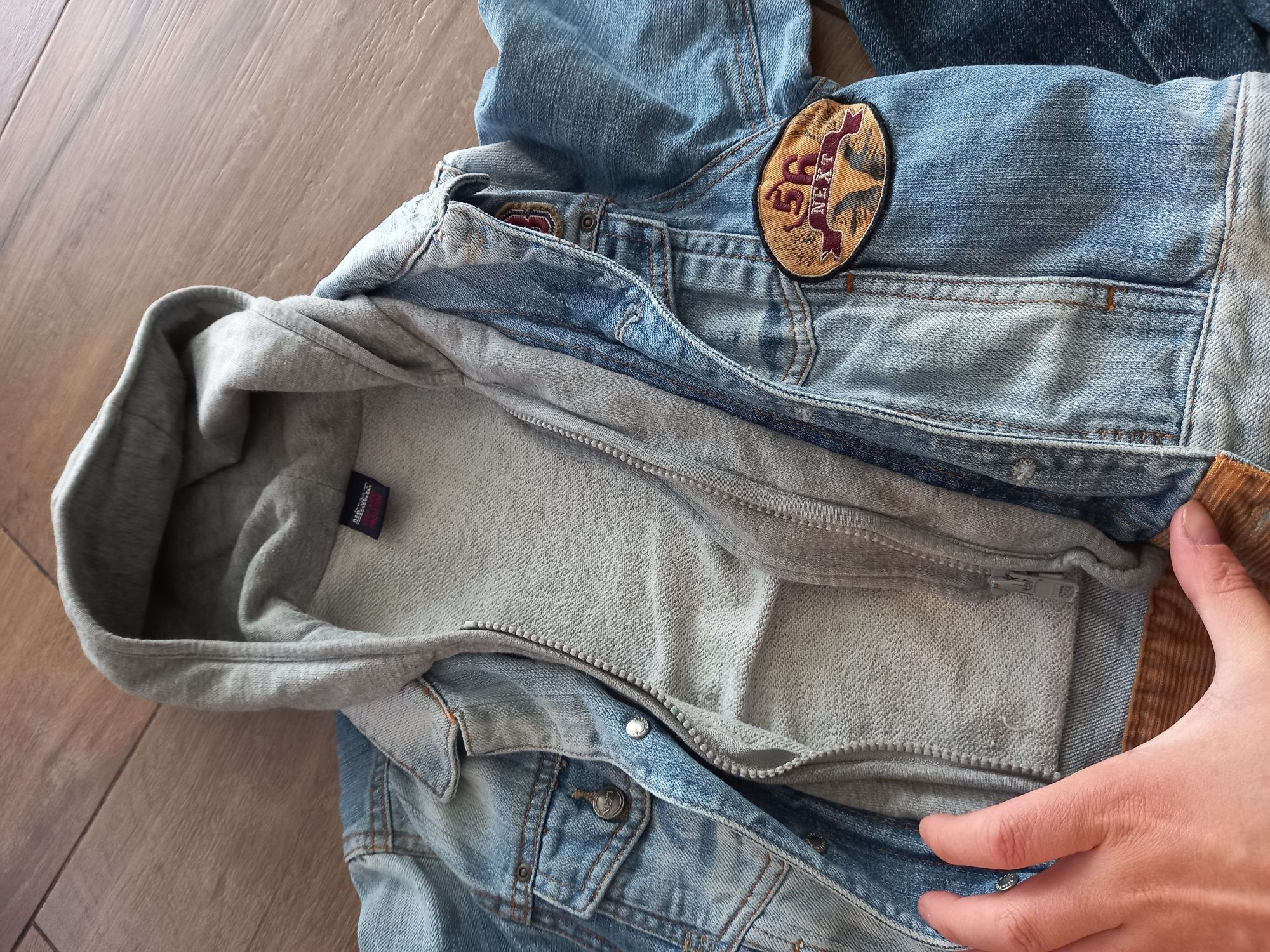 2x kurtki katany jeansowe 104 levis next