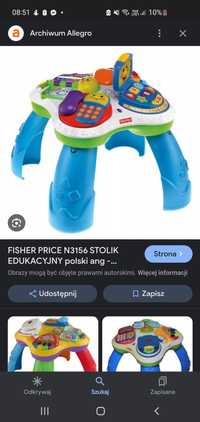 Interaktywny stolik fisher price dwujezyczny 60 melodi I zdan