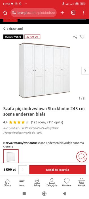 Szafa Stockholm BRW