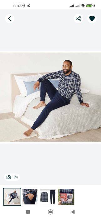 M-L-XL Тепла флісова чоловіча піжама, livergy.