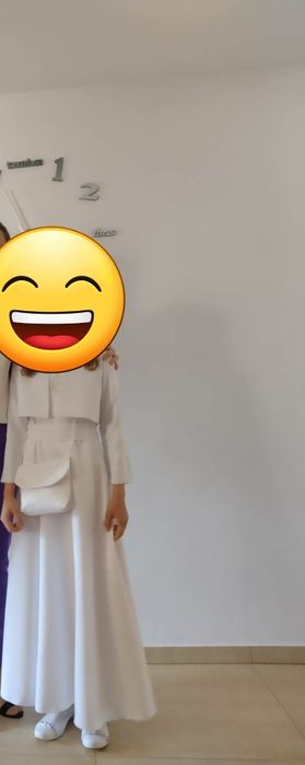 Biała alba plus bolerko  roz 140 cm