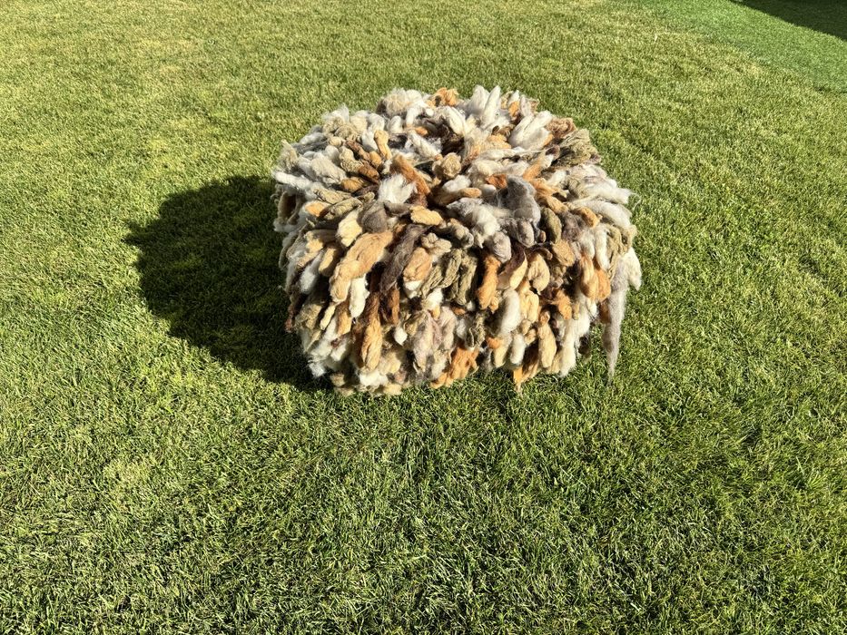 Banco lã de ovelha da Patagonia