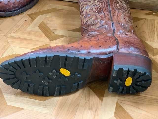 Ковбойские сапоги мужские из кожи страуса