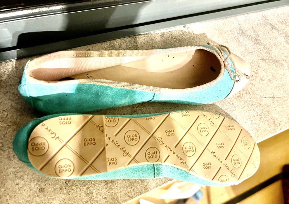 Desapego!! Sapatilha Gioseppo em tecido em verde/creme. NOVA!  Tam 40