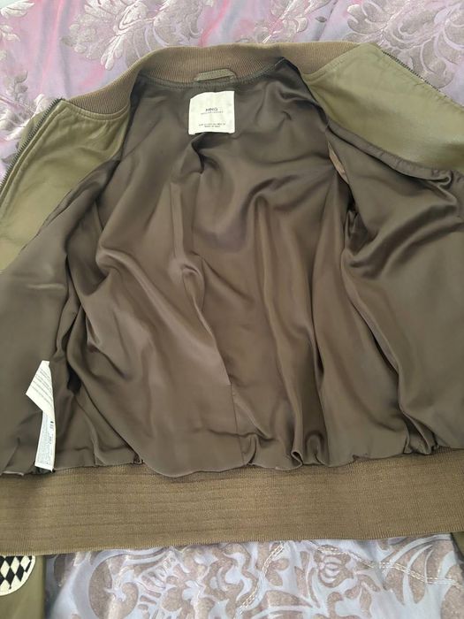 Шкіряна куртка Mango, натуральна шкіра