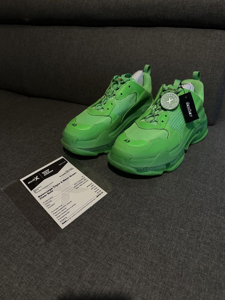 Balenciaga Triple S Neon Green 43 Nowe StockX