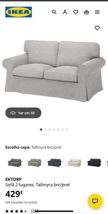 sofa de 2 lugares cinza