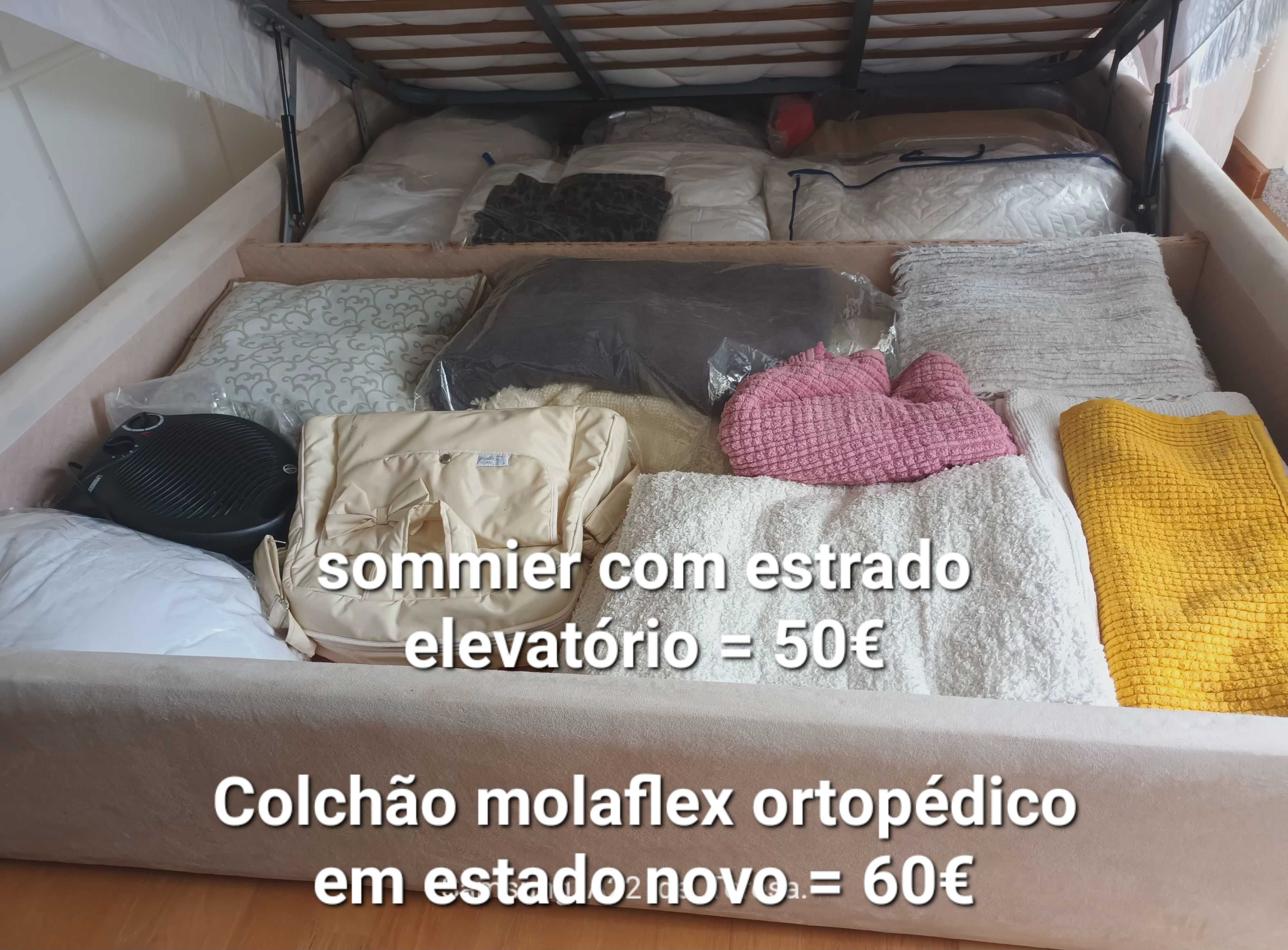 Cama casal com estrado elevatório