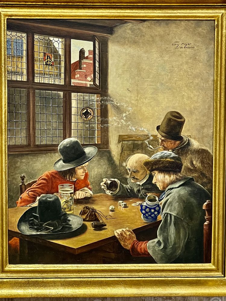 Картина старовинна «Чотири гравці у кістки»Клаус Мейєр